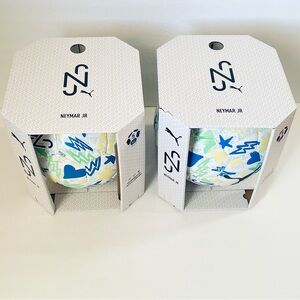 Puma Neymar JR Graphic Soccer Ball Size 5 White Multicolor 084139-01 Lot of 2